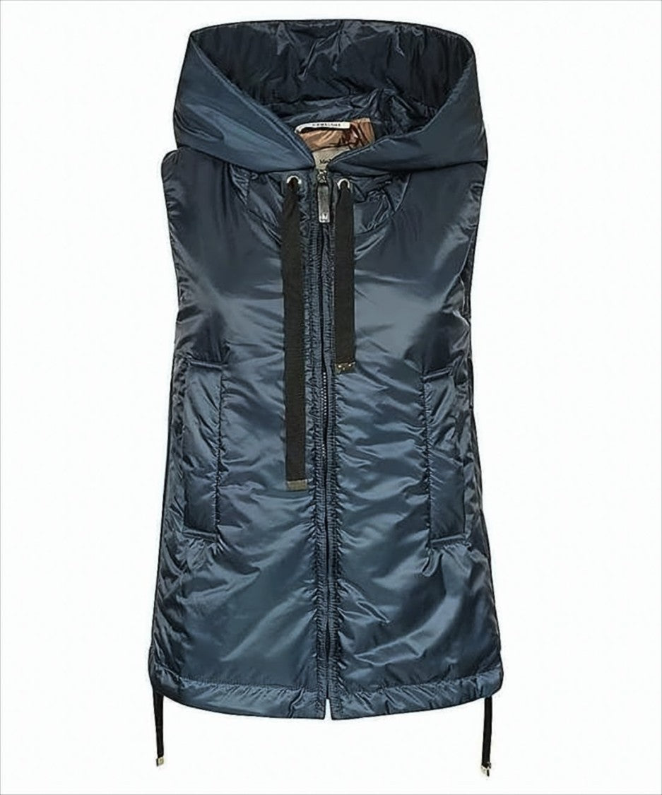 Max Mara Padded High Collar Vest With Adjustable Hem And Zip Front