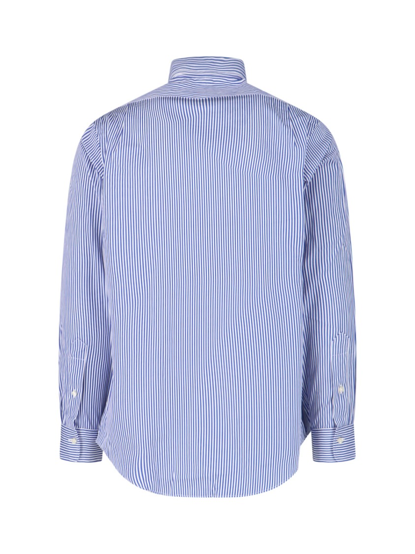 Polo Ralph Lauren Blue And White Striped Button-Down Shirt With Embroidered Logo