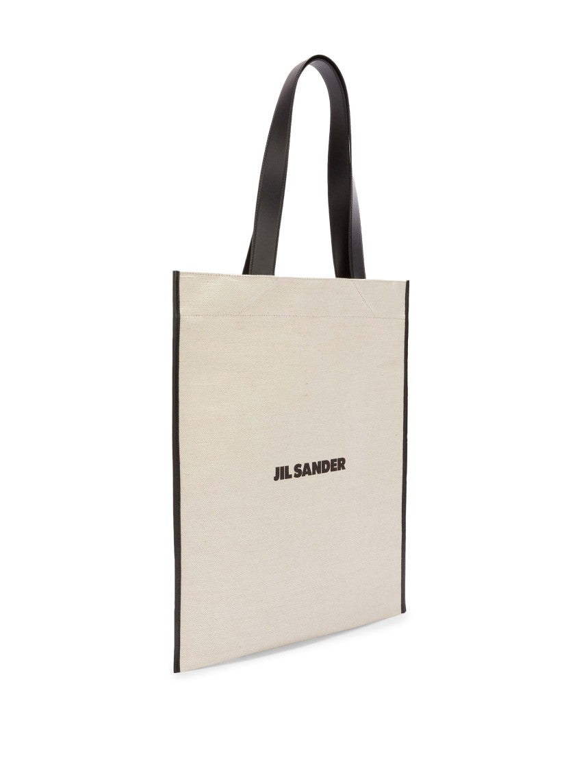 Jil Sander Beige Shopping Rectangular Canvas Tote