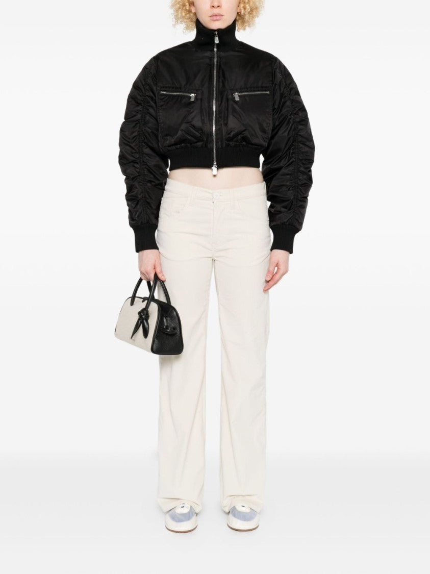 Dondup Wide-Leg Off-White Jeans With High Waist