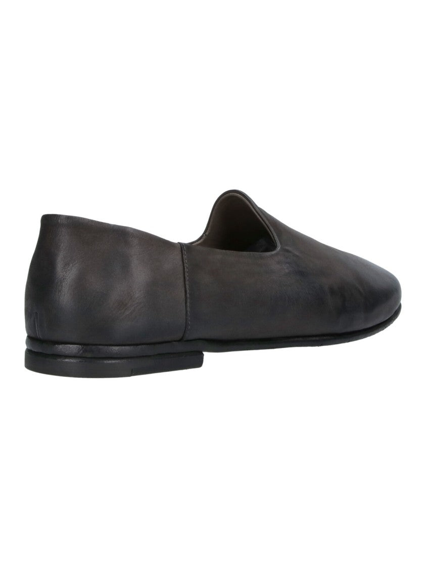 Premiata Black Rounded Toe Slip-On Leather Moccasins