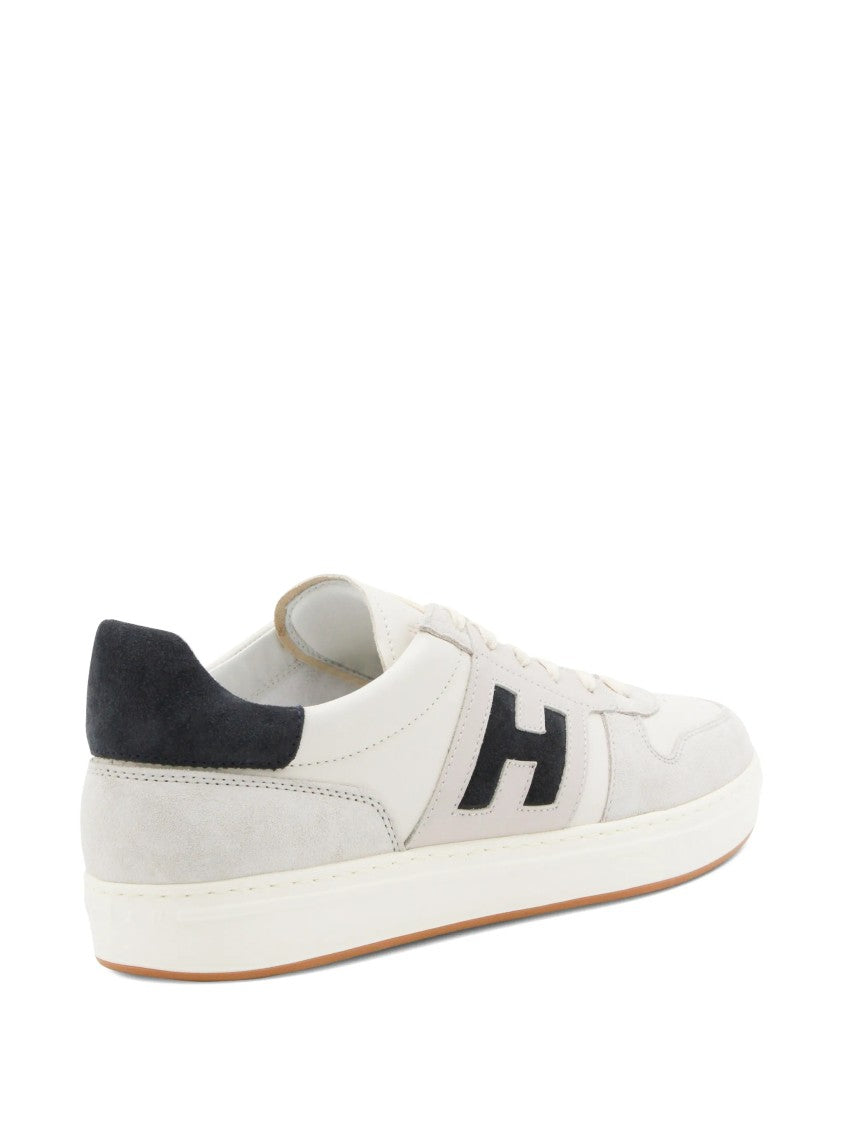 Hogan Off-White Low-Top Suede Accent Sneakers
