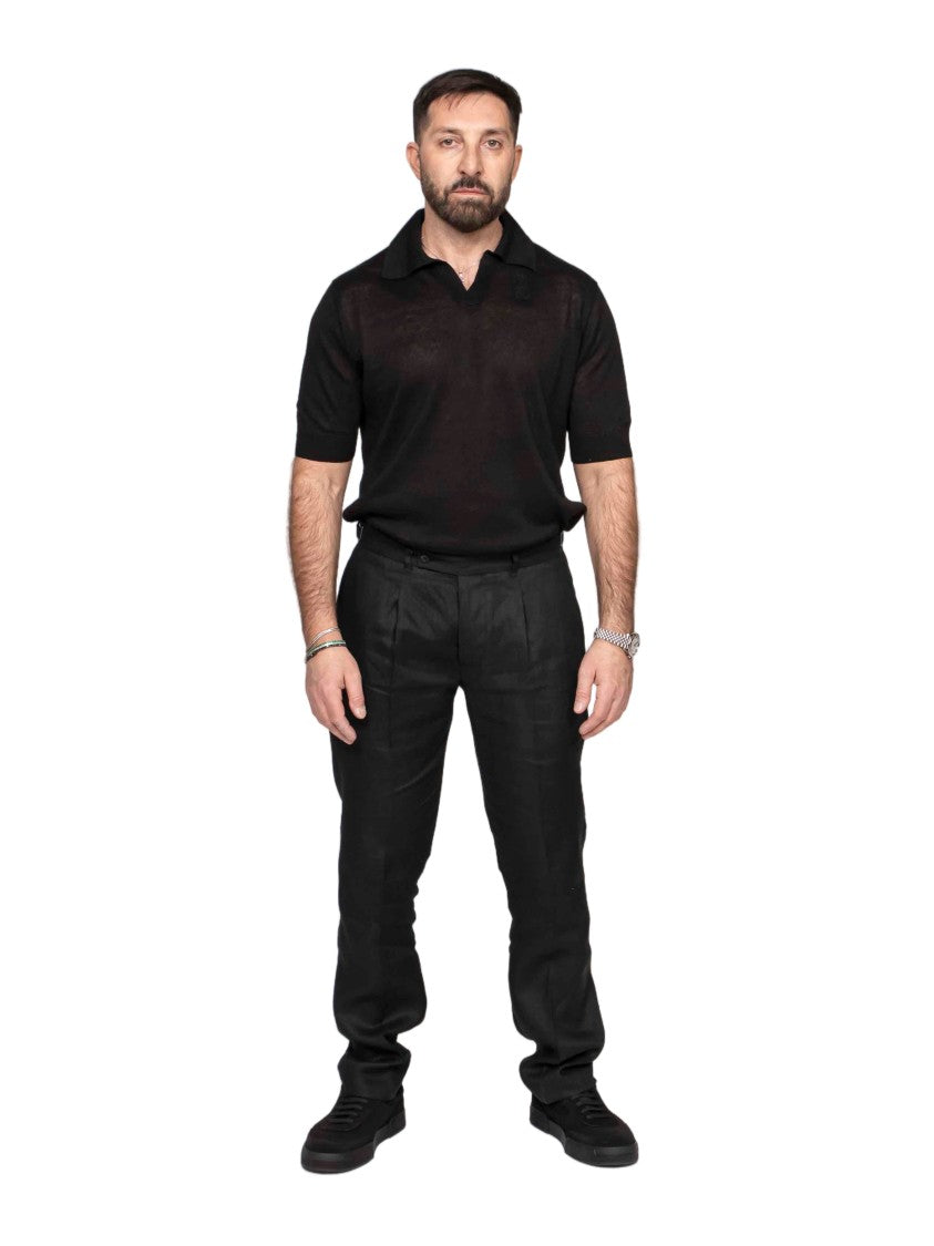 Messagerie Ouzo Short-Sleeve Knit Polo Shirt