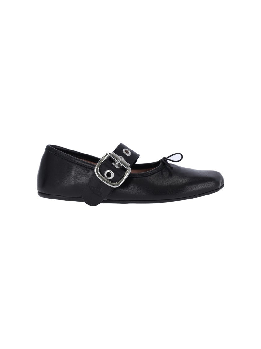 Vivienne Westwood Black Alice Lambskin Ballet Flats