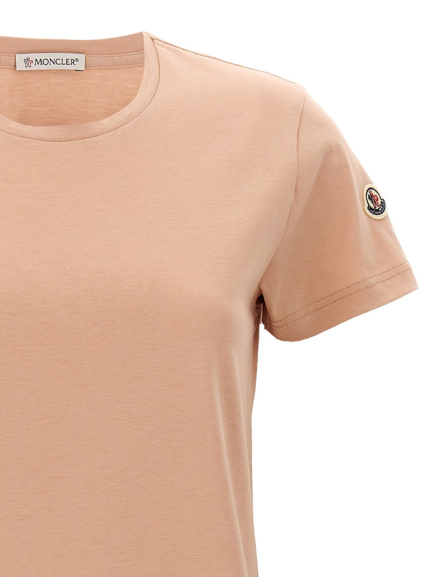 Moncler Cotton Jersey T-Shirt With Felt Logo Patch