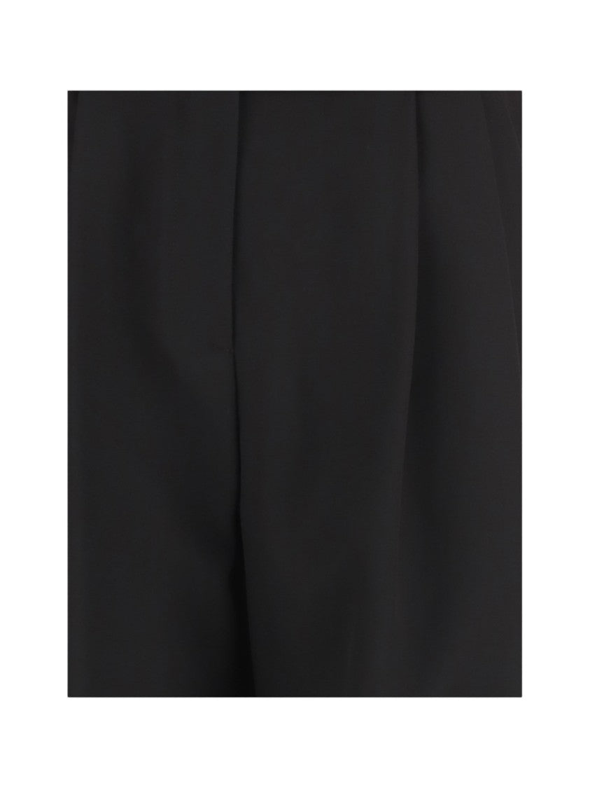 Giorgio Armani Straight-Leg Silk Pants With Pleat Detailing And Belt Loops