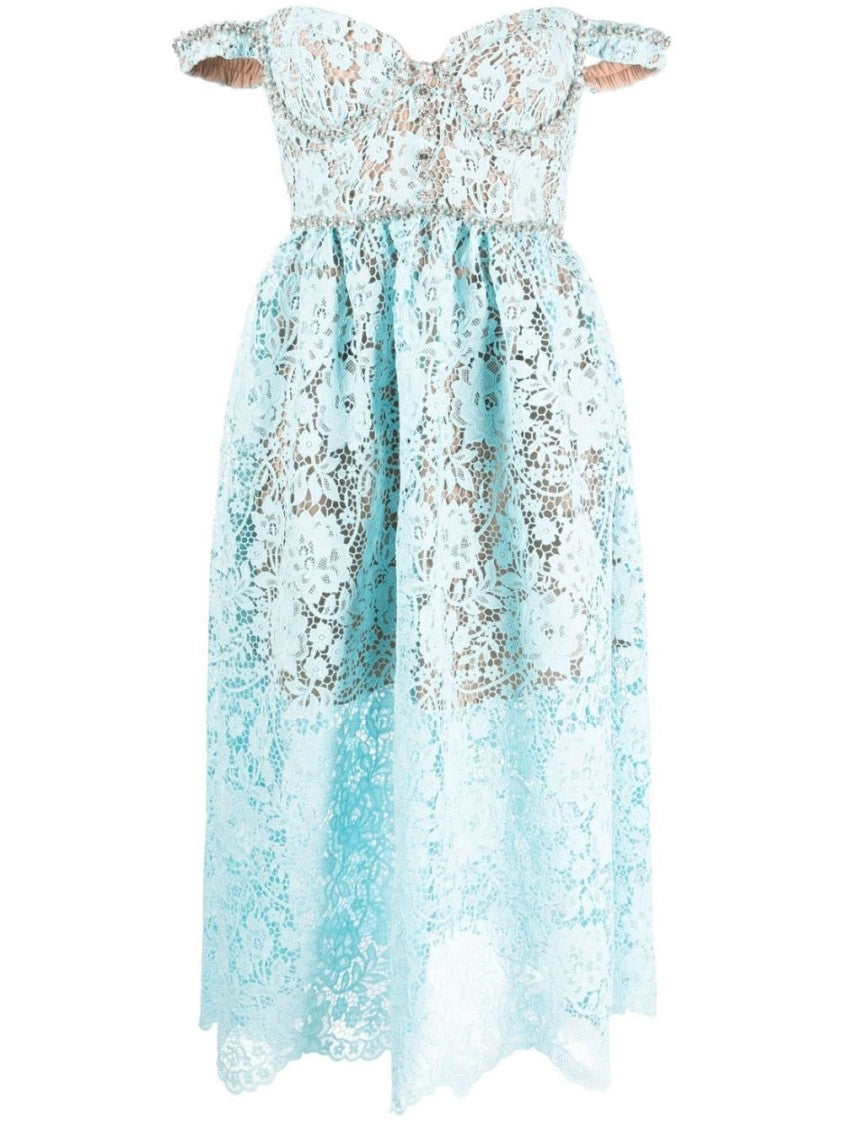 Self-Portrait Cord Lace Diamante Midi Dress