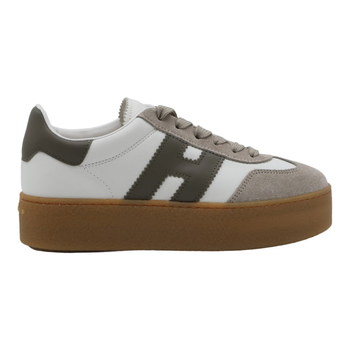 Hogan Platform Sneakers With Taupe Suede Accents