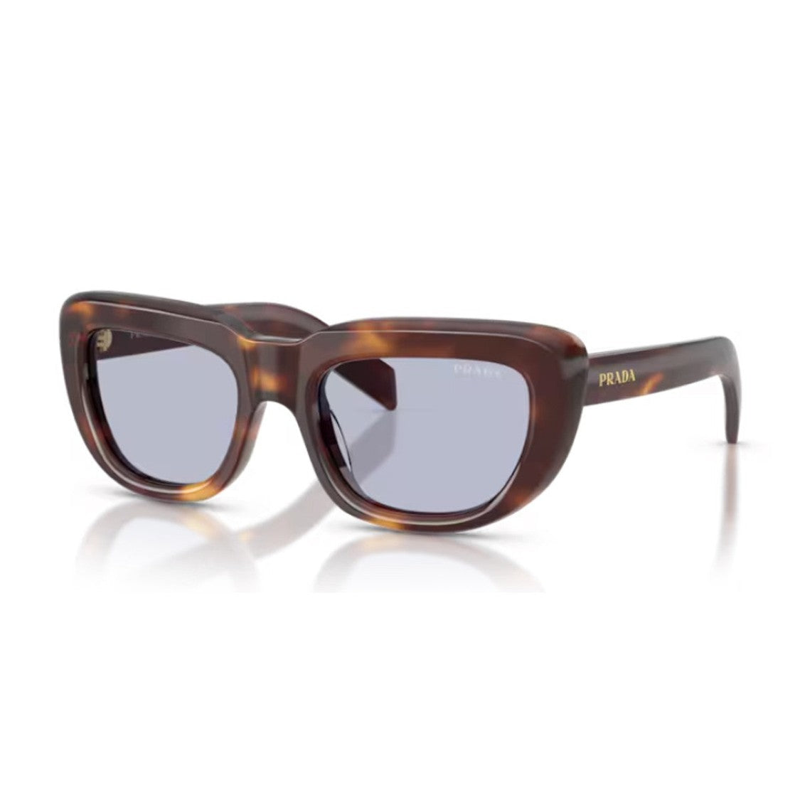 Prada Havana Pr D07s Geometric Acetate Sunglasses