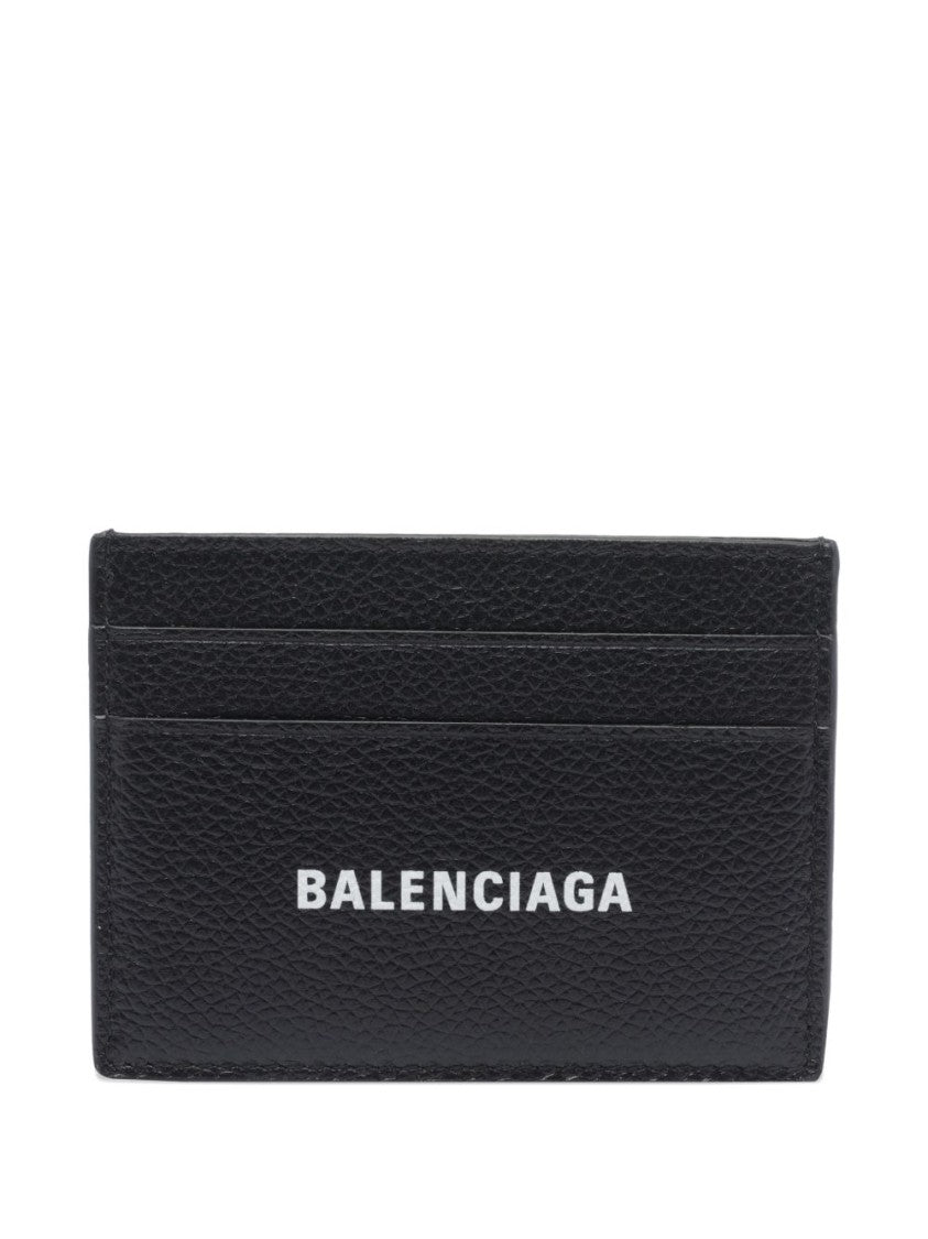 Balenciaga Black Grained Calfskin Cash Card Wallet