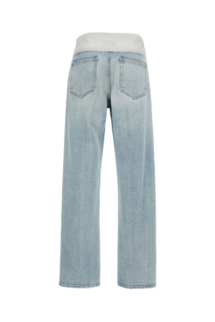 Mm6 By Maison Margiela Light Blue Light-Wash Straight-Leg Denim Jeans