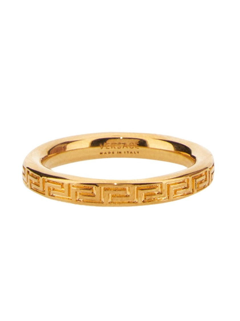 Versace Ring With Engraved Greek Key