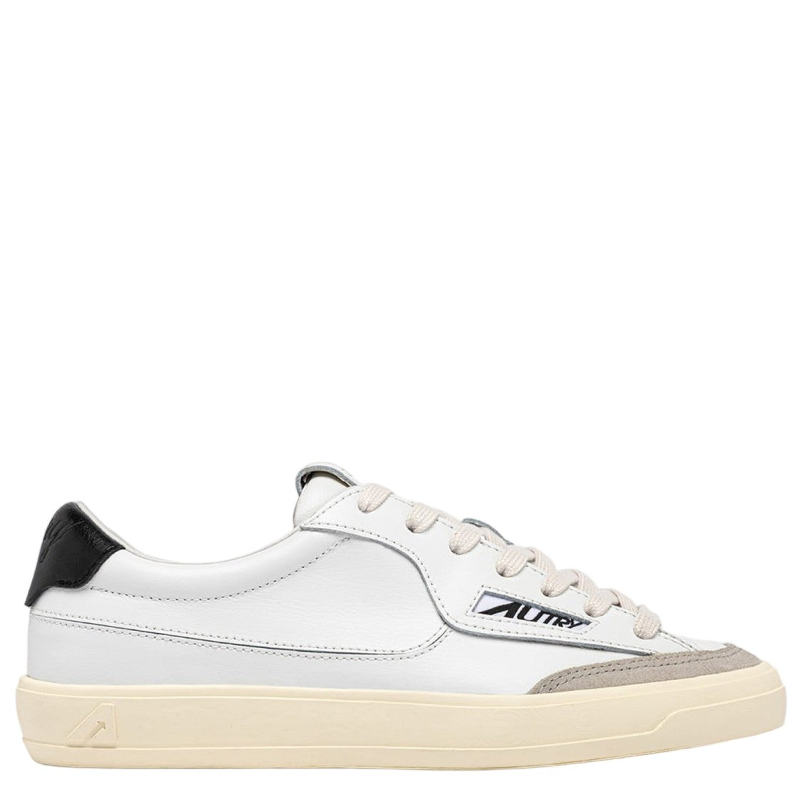 Autry Lace-Up Leather Low Sneakers With Round Toe And Logo Details