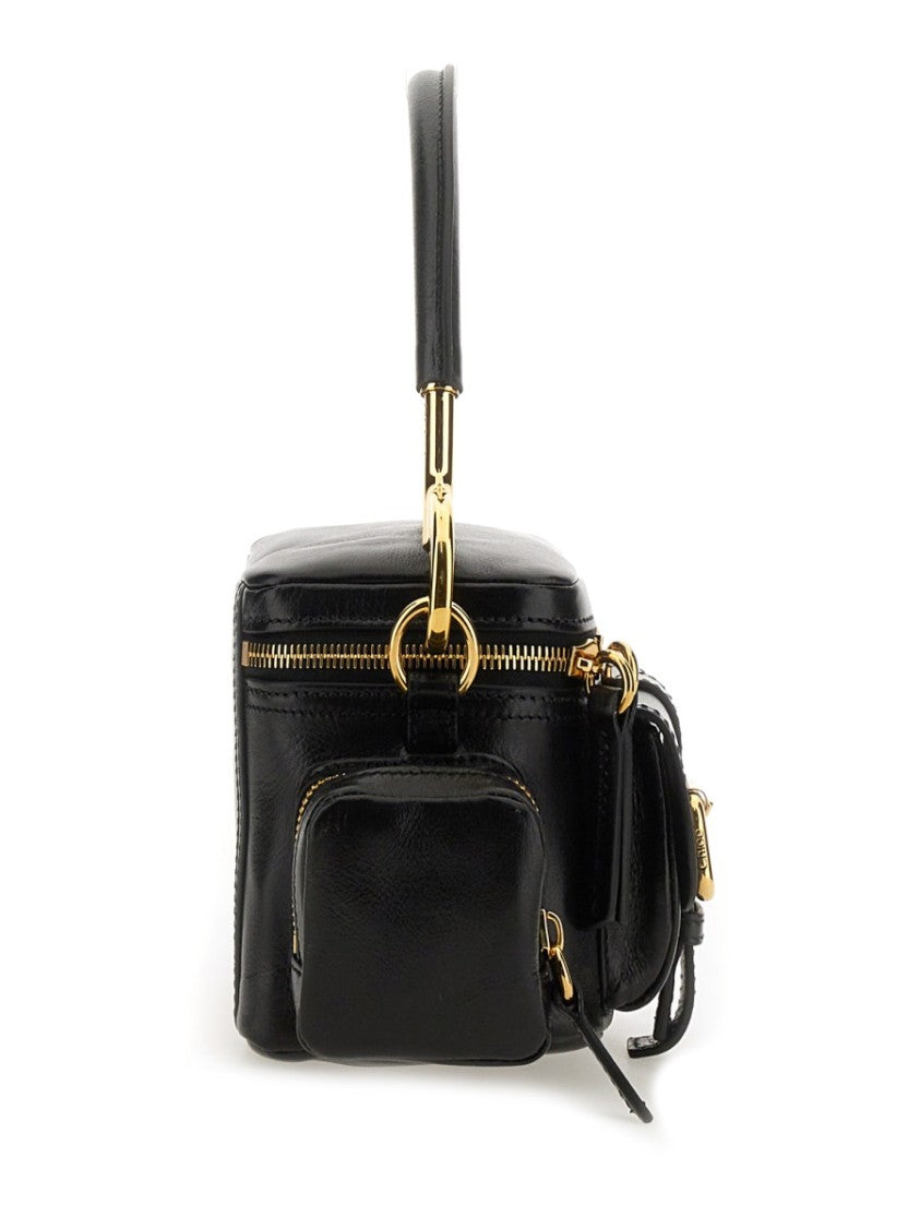 Chloé Structured Leather Camera Bag With Gold-Tone Accents