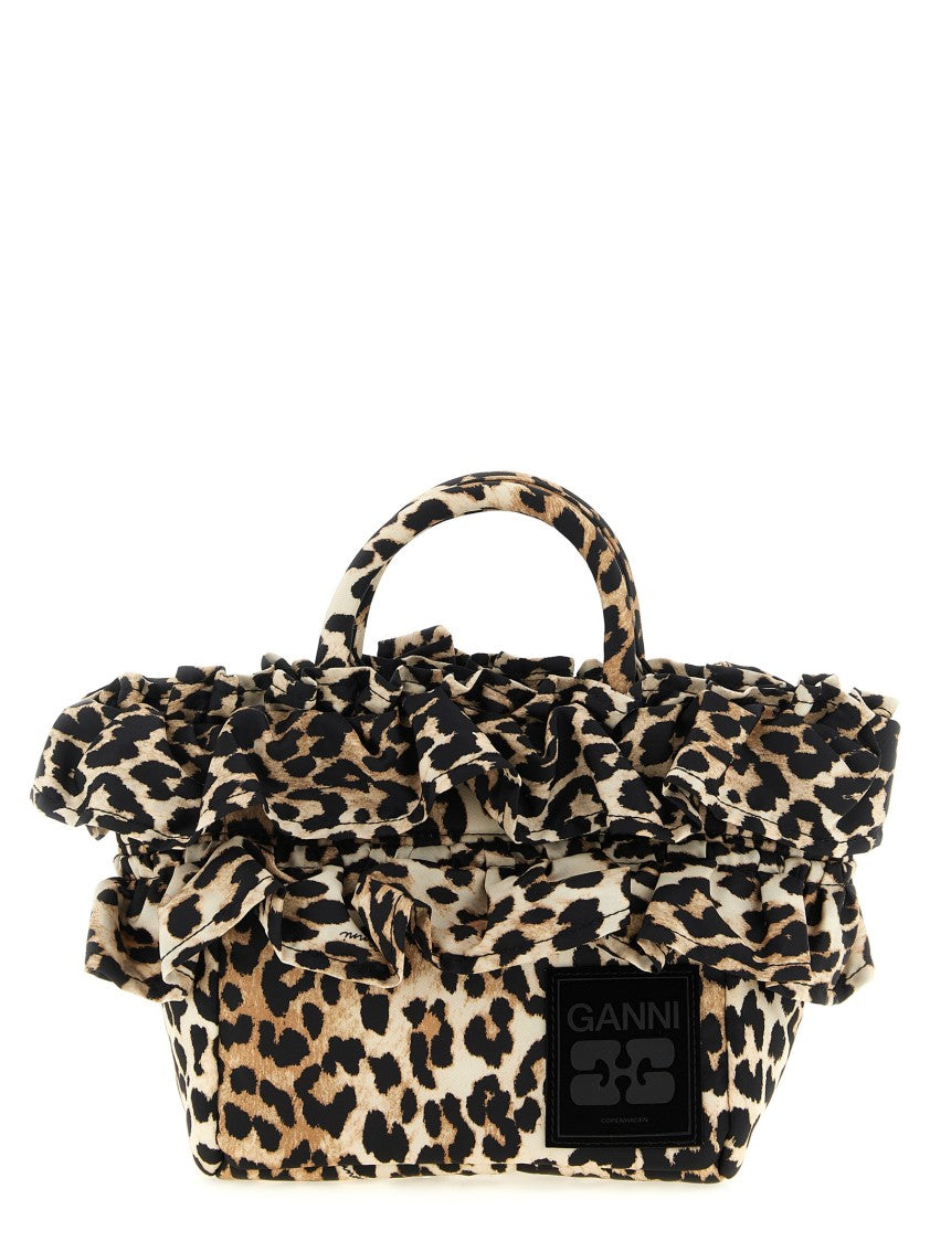 Ganni 'Mini Shopper Ruffle Print' Handbag