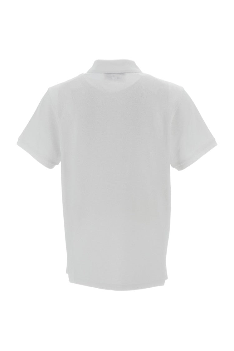 Ami Paris Classic Fit Organic Cotton Polo With Red Ami De Coeur