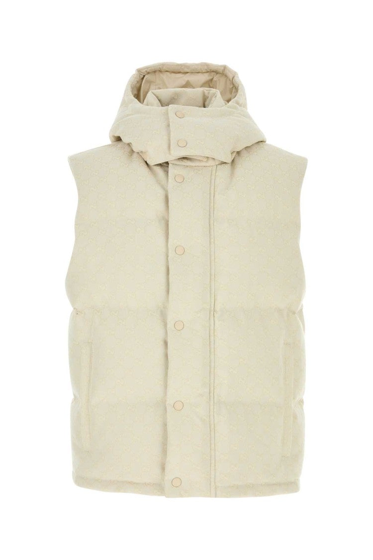 Gucci Ivory Cotton Blend Down Jacket