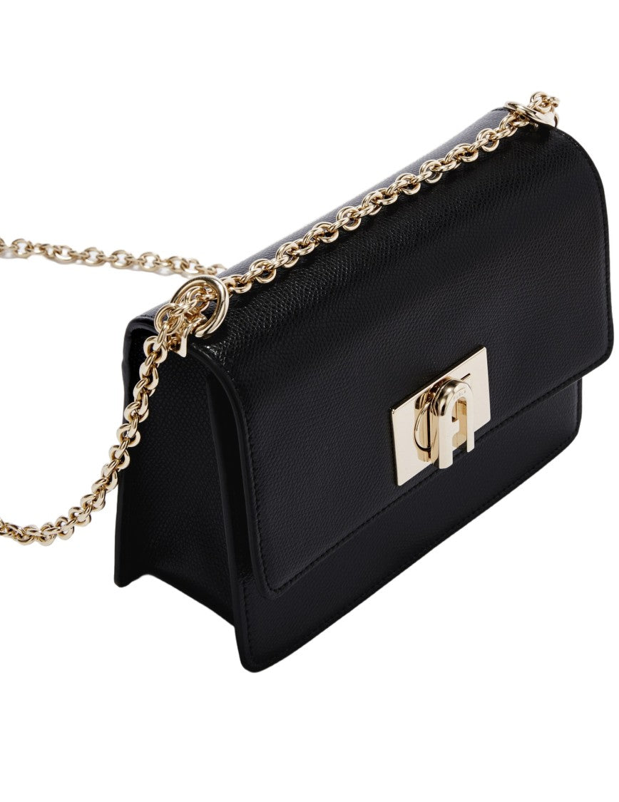 Furla 1927 Mini Leather Croosbody Bag, Black