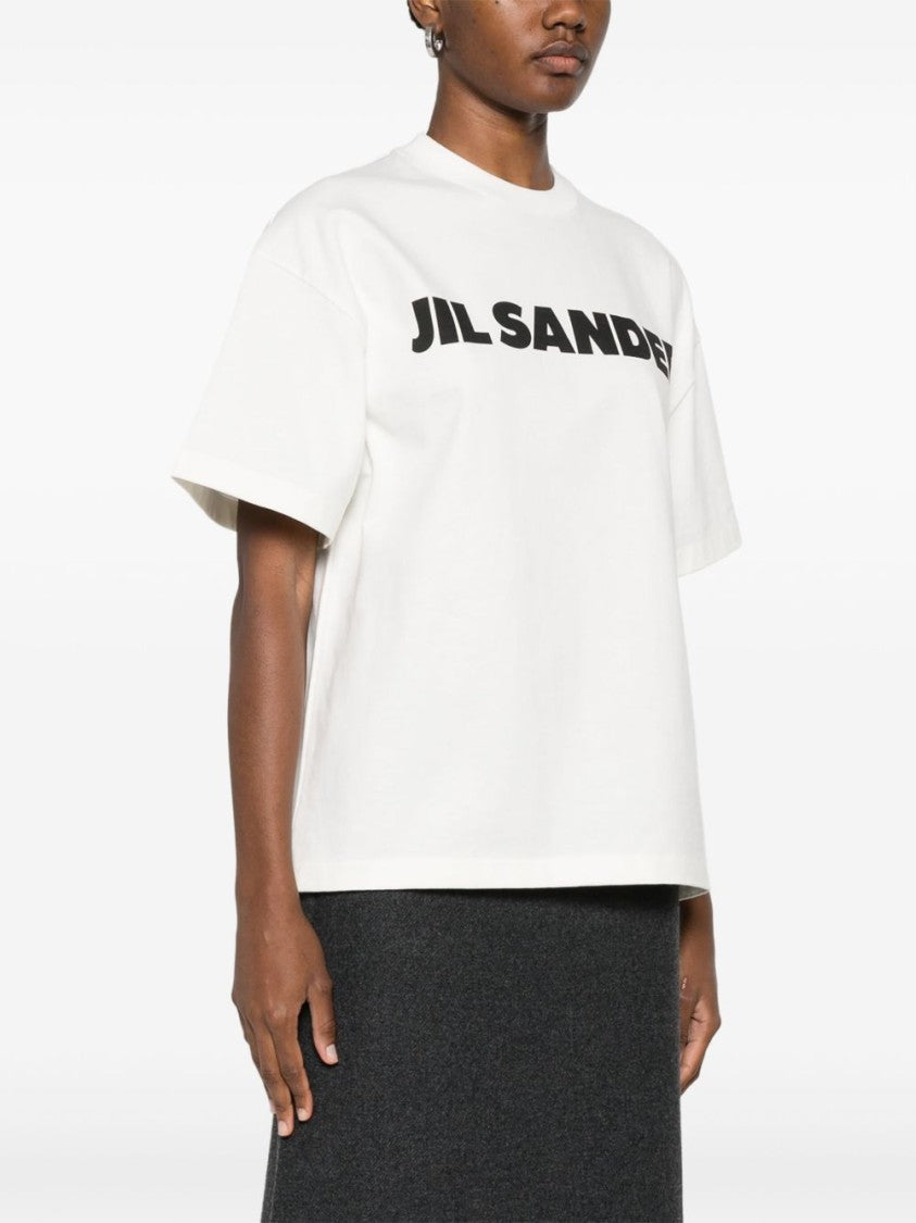 Jil Sander Cotton T-Shirt With Bold Logo And Classic Cut