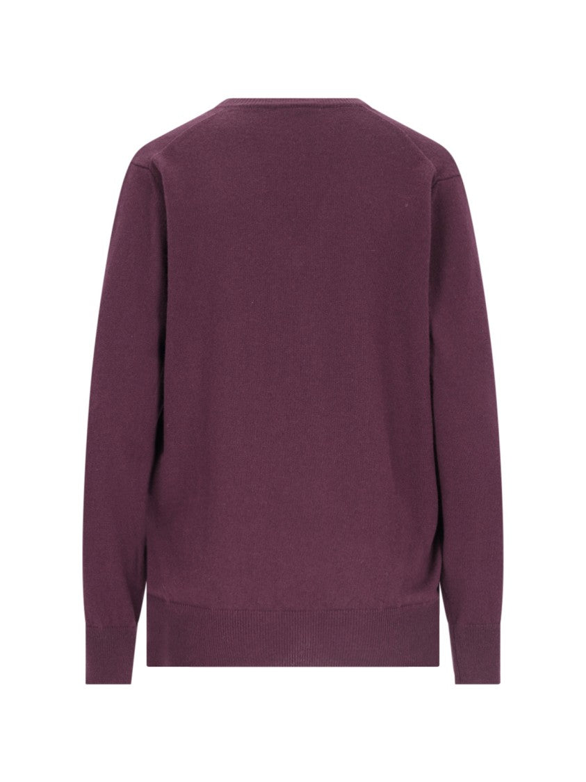 Canessa V-Neck Sweater In Purple Cashmere Purple