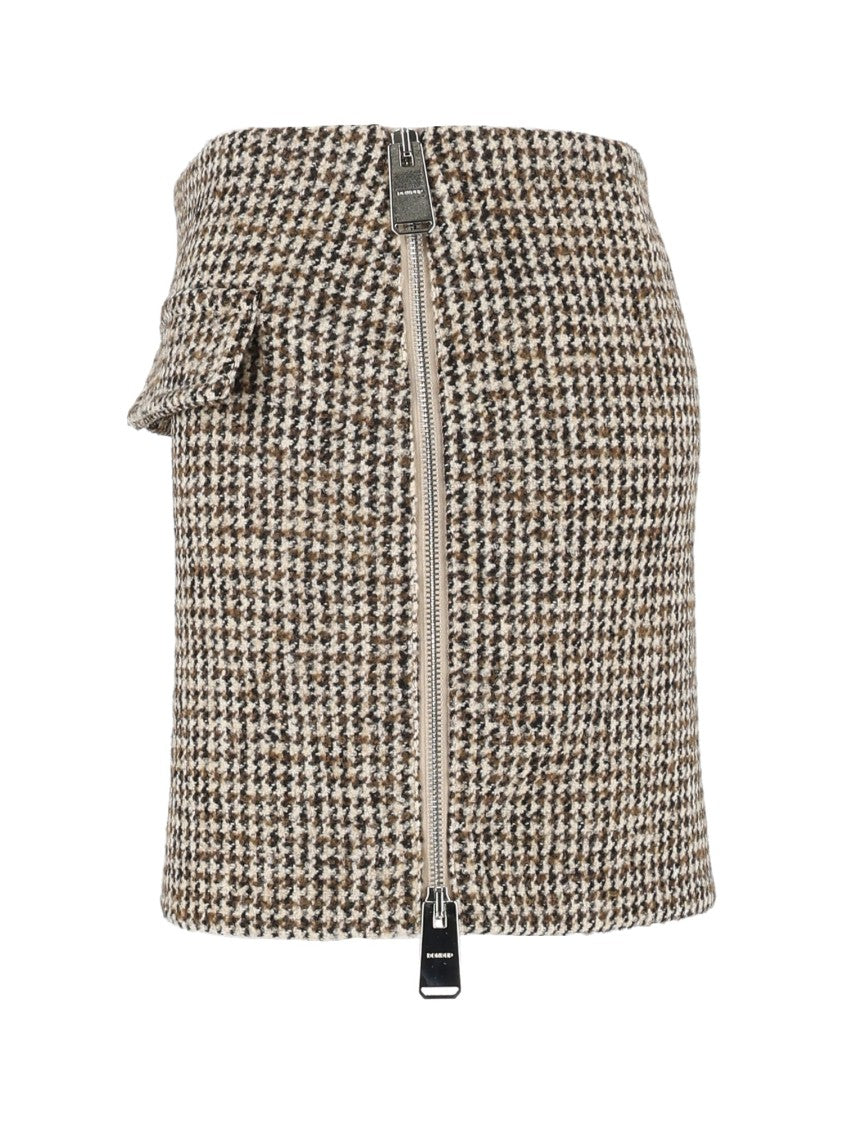 Dondup Houndstooth Structured Mini Skirt