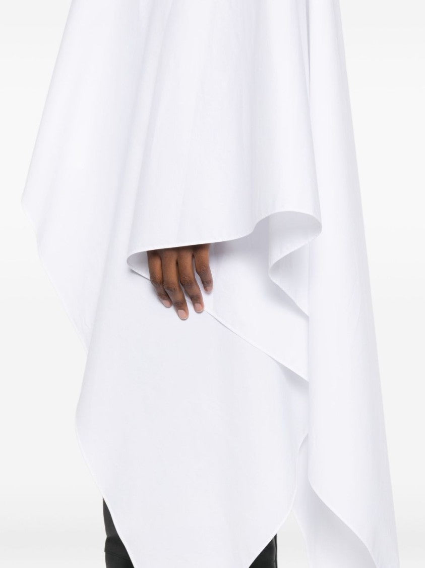 Moschino Asymmetric White Cotton Blend Top