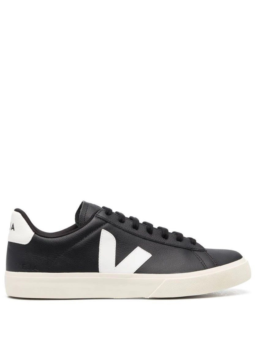 Veja Black Campo Leather Sneakers