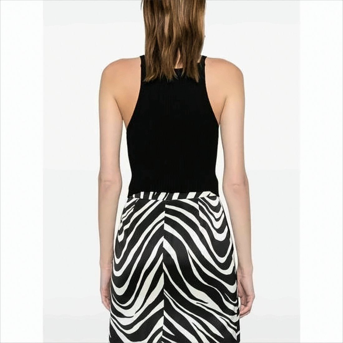 Courrèges Ribbed Sleeveless Bodysuit With High Neckline