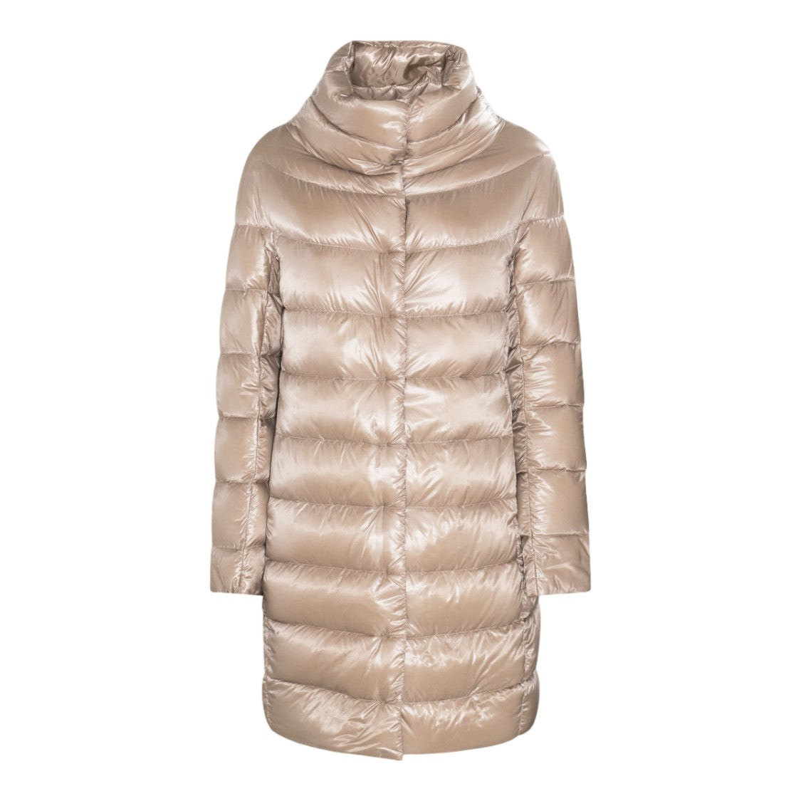 Herno Quilted Mid-Thigh Down Coat With Structured Collar