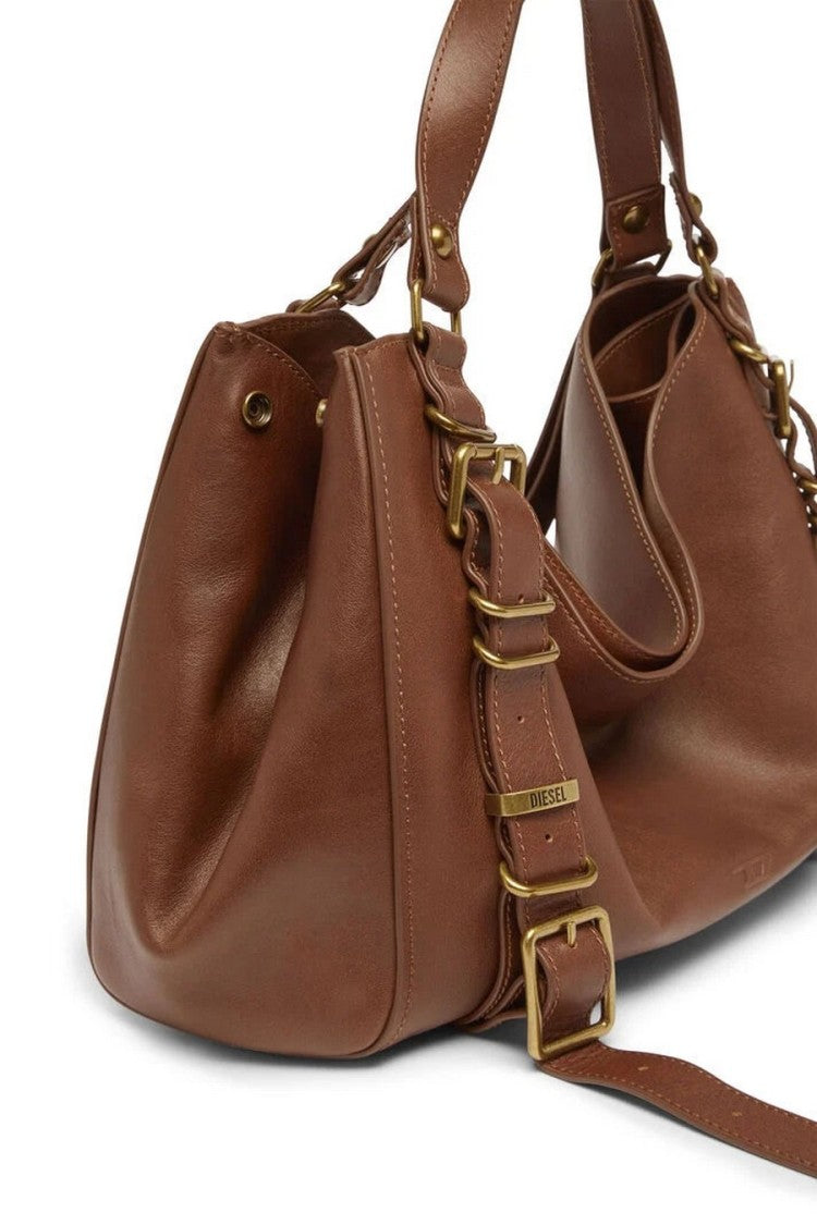 Diesel Brown Leather Hobo Shoulder Bag