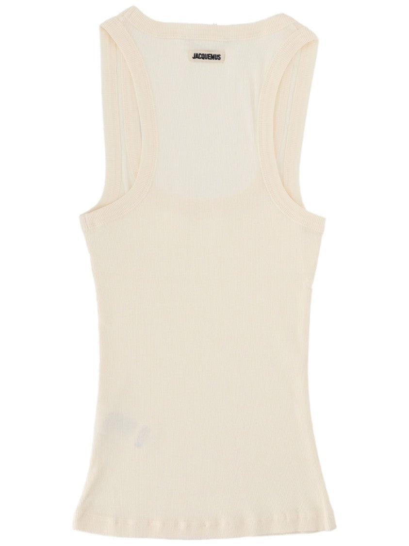 Jacquemus Gros Grain Fitted Scoop Neck Cotton Tank Top