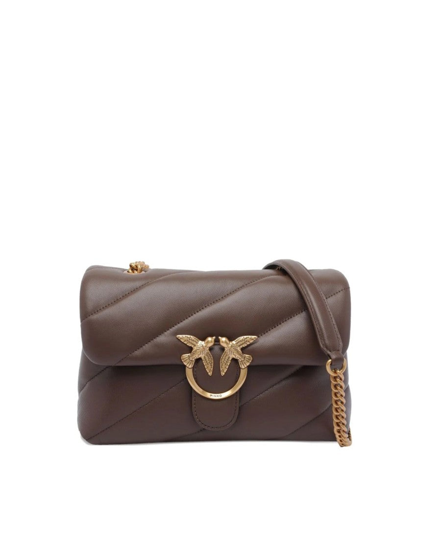 Pinko Medium Love Bag Puff Brown Crossbody Bag