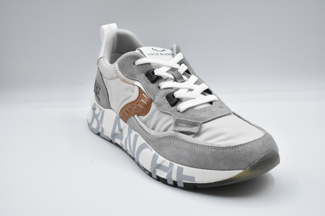 Voile Blanche Laced Sneakers In Grey-Brown Combination