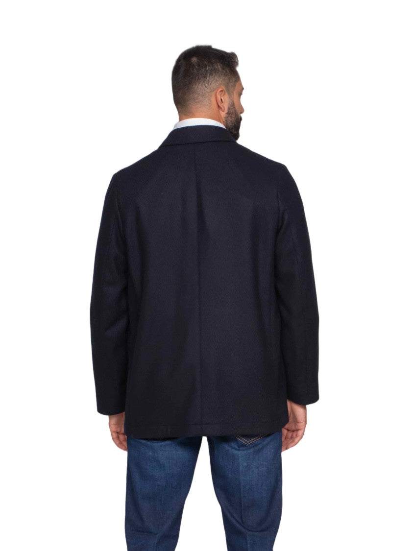 Boglioli Double-Breasted Coat With Wide Lapels And Boxy Fit