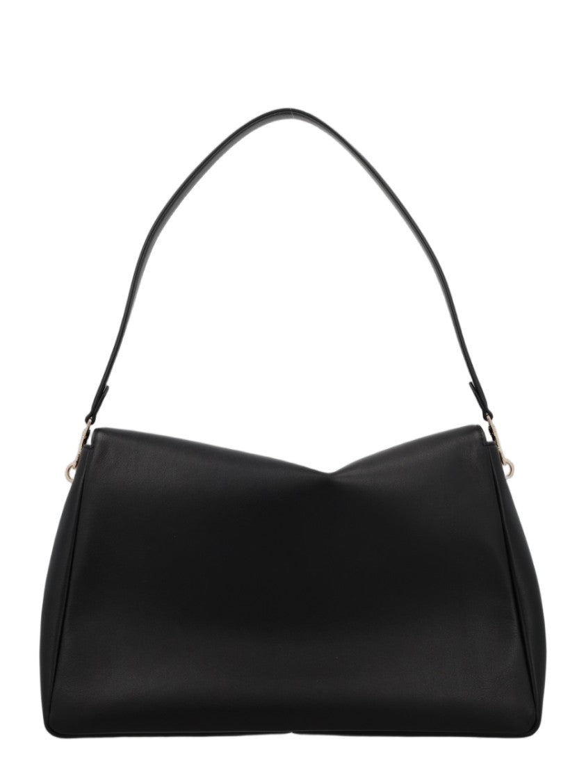 Tory Burch Structured Large Shoulder Bag With Distinctive Clasp