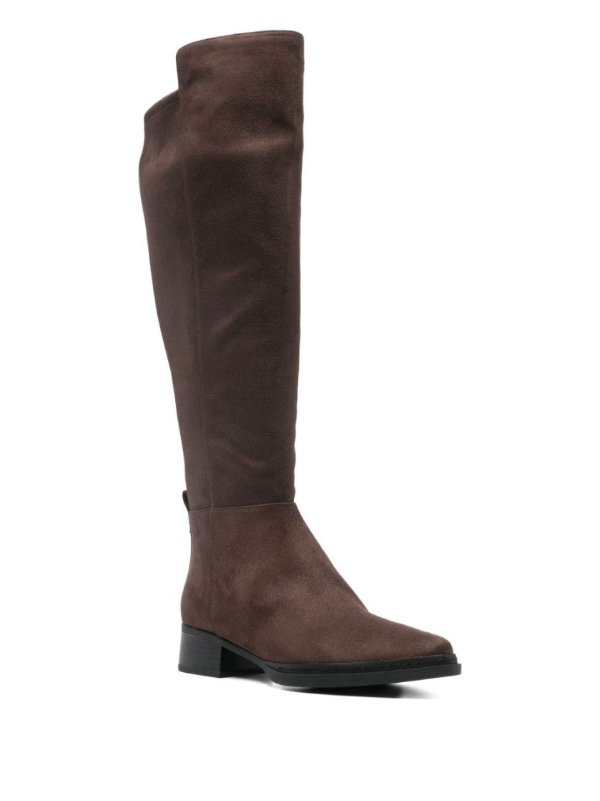 Michael Kors Knee-High Brown Ankle Boots With Pointed Toe