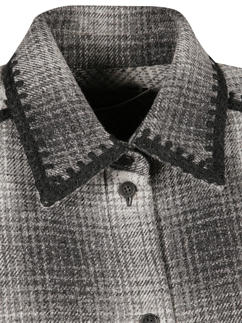 Golden Goose Sleeveless Shirt Dress Check Blend Wool