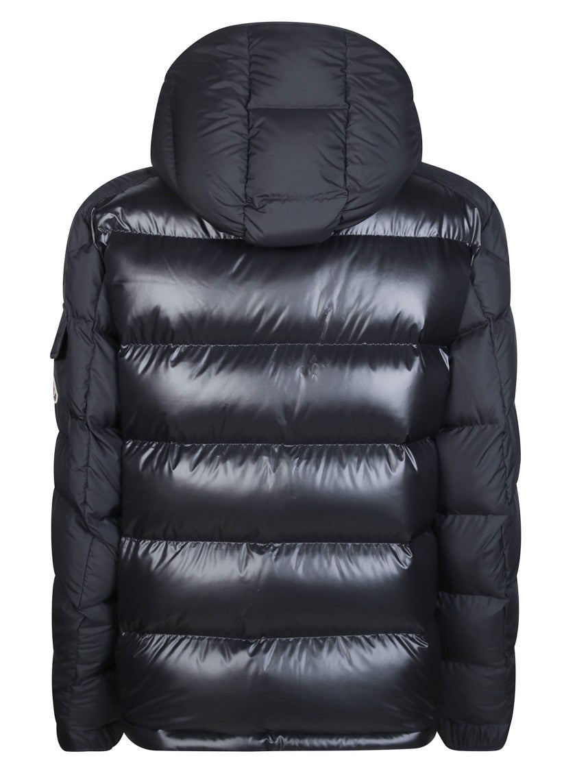 Moncler Maya Glossy High Collar Hooded Down Jacket