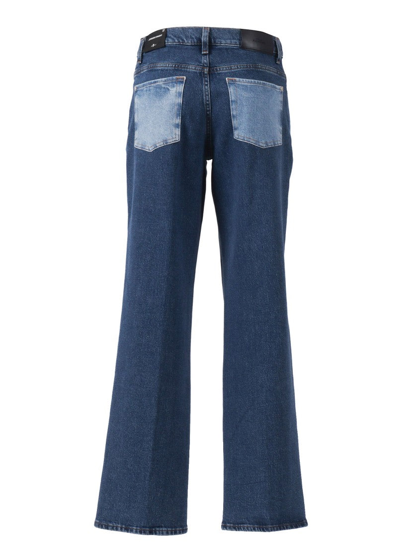 7 For All Mankind Joker Stovepipe Two Tone Jeans