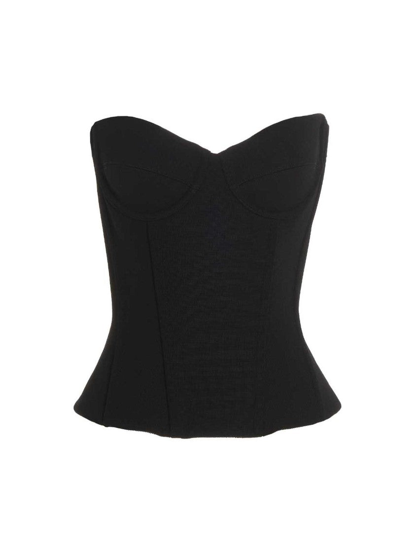 Balenciaga Structured Off-The-Shoulder Black Bustier Top