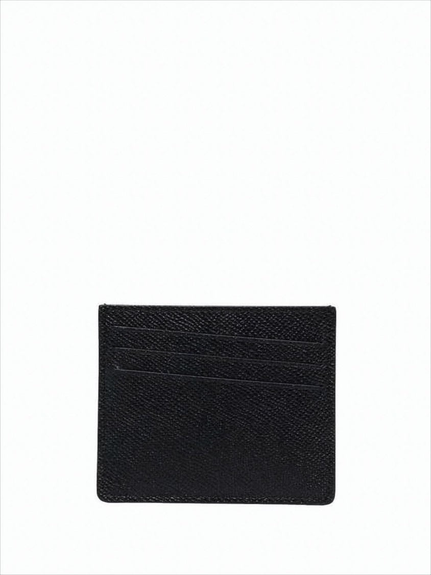 Maison Margiela Textured Calf Leather Cardholder With Signature Stitching