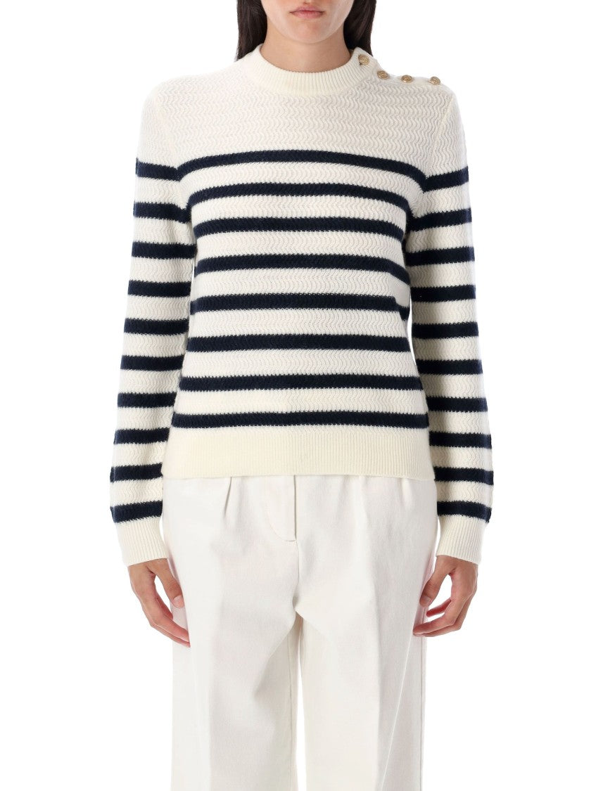A.P.C. Wool Knit Sweater With Ribbed Trims