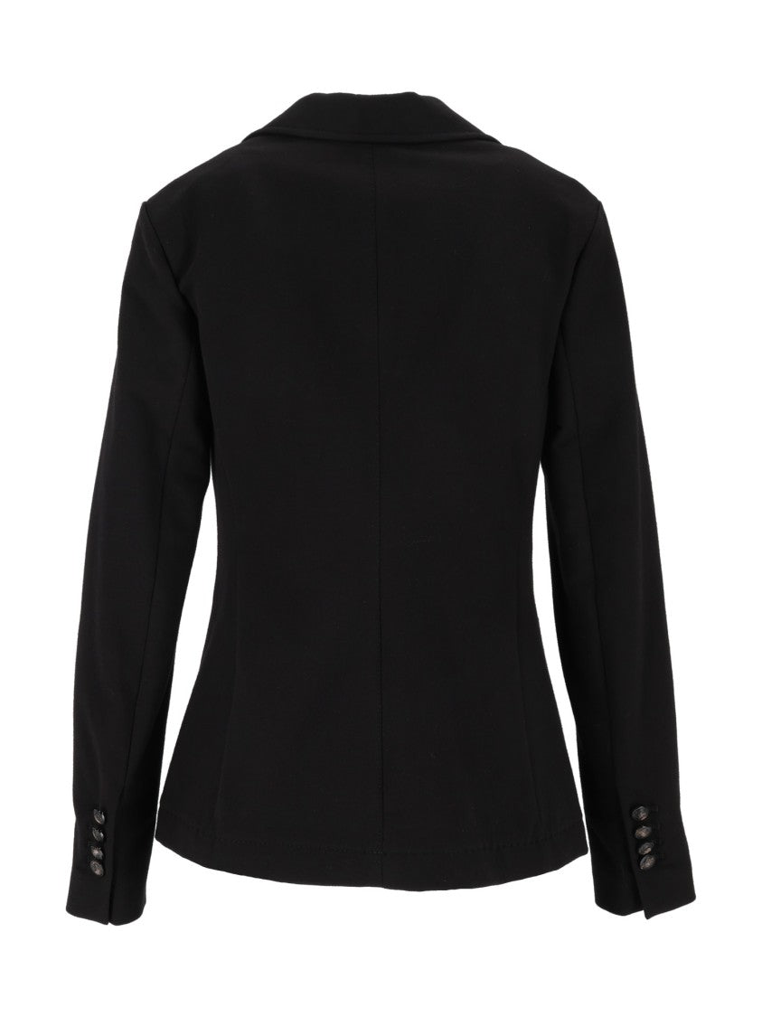 Circolo 1901 Black Slim-Fit Structured Fleece Blazer