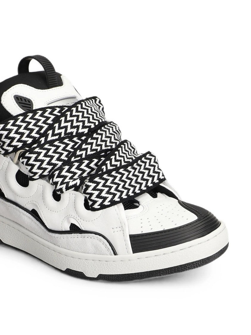 Lanvin Bicolor Low-Top Sneakers With Zigzag Laces