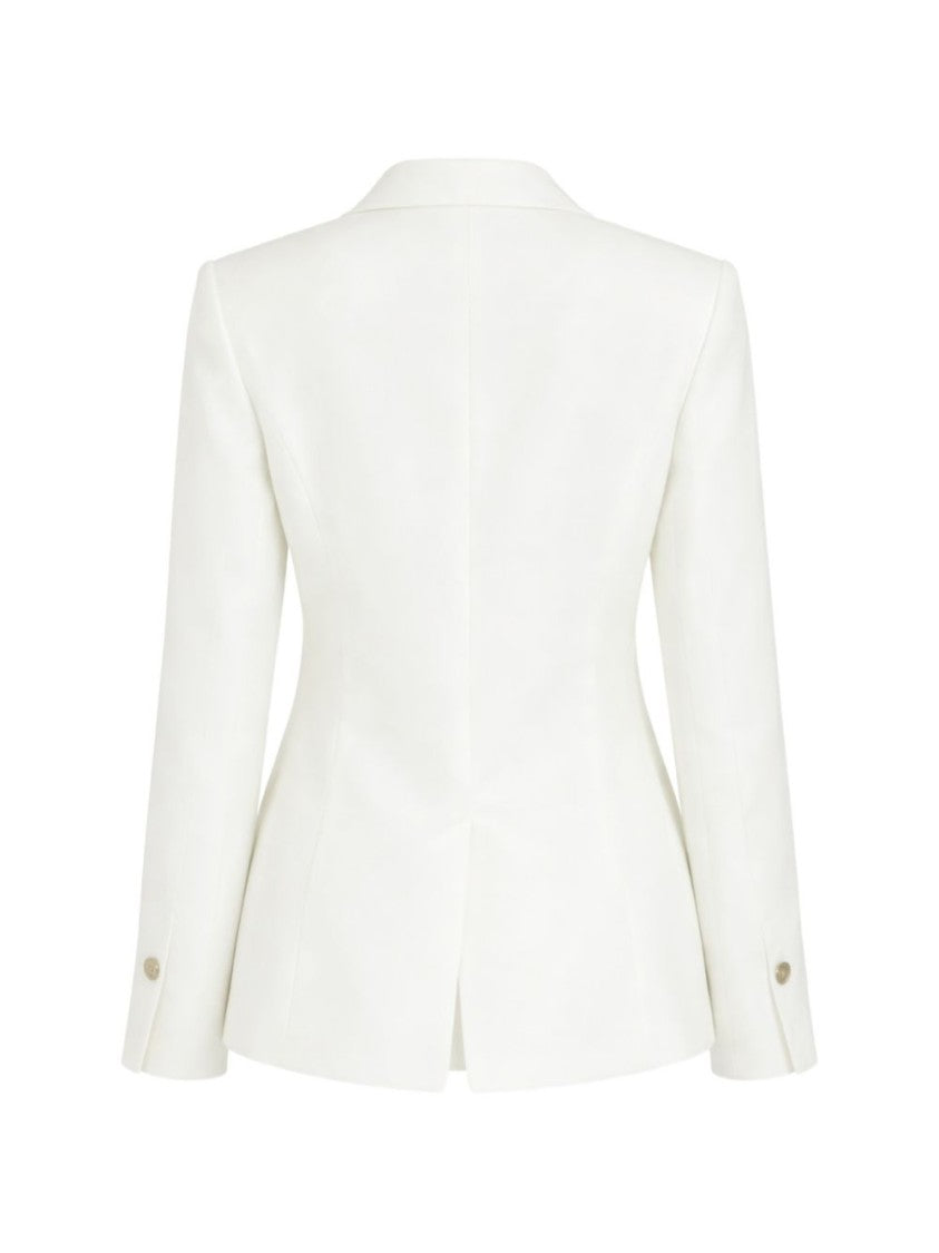 Pinko Tailored White Blazer With Notched Lapels