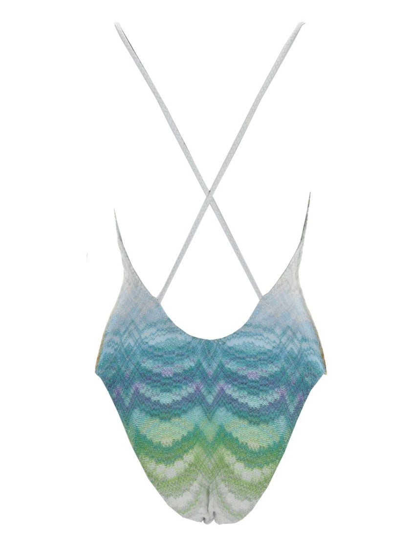 Missoni Gradient Zigzag Viscose-Blend Crisscross One-Piece Swimsuit