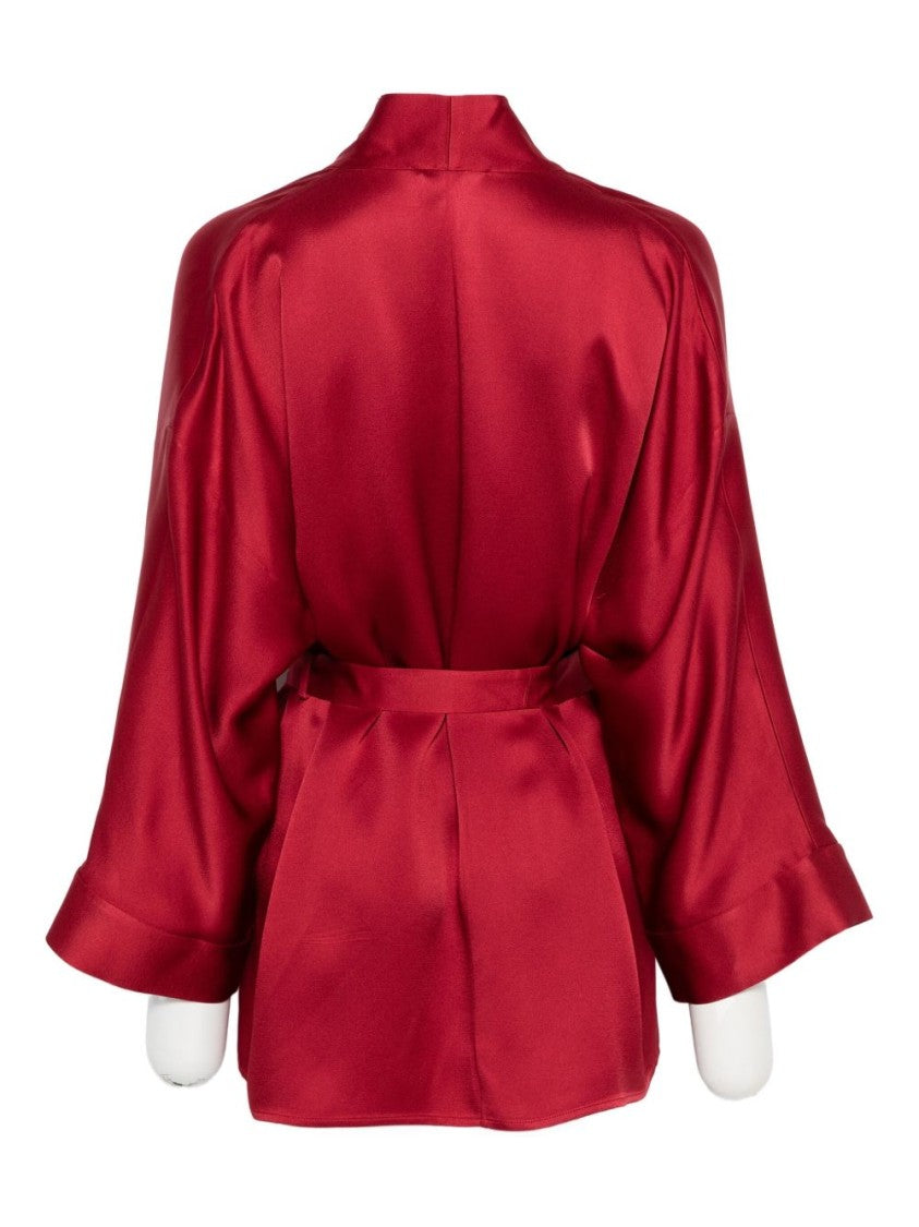 Antonelli Relaxed-Fit Red Jacket With Matching Belt