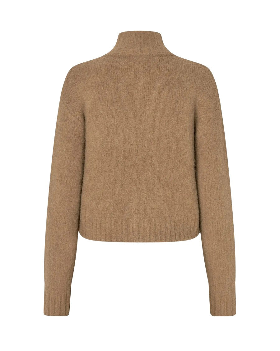 Samsøe Samsøe Lead Gray Sajeanne Brushed Zip-Through Cardigan