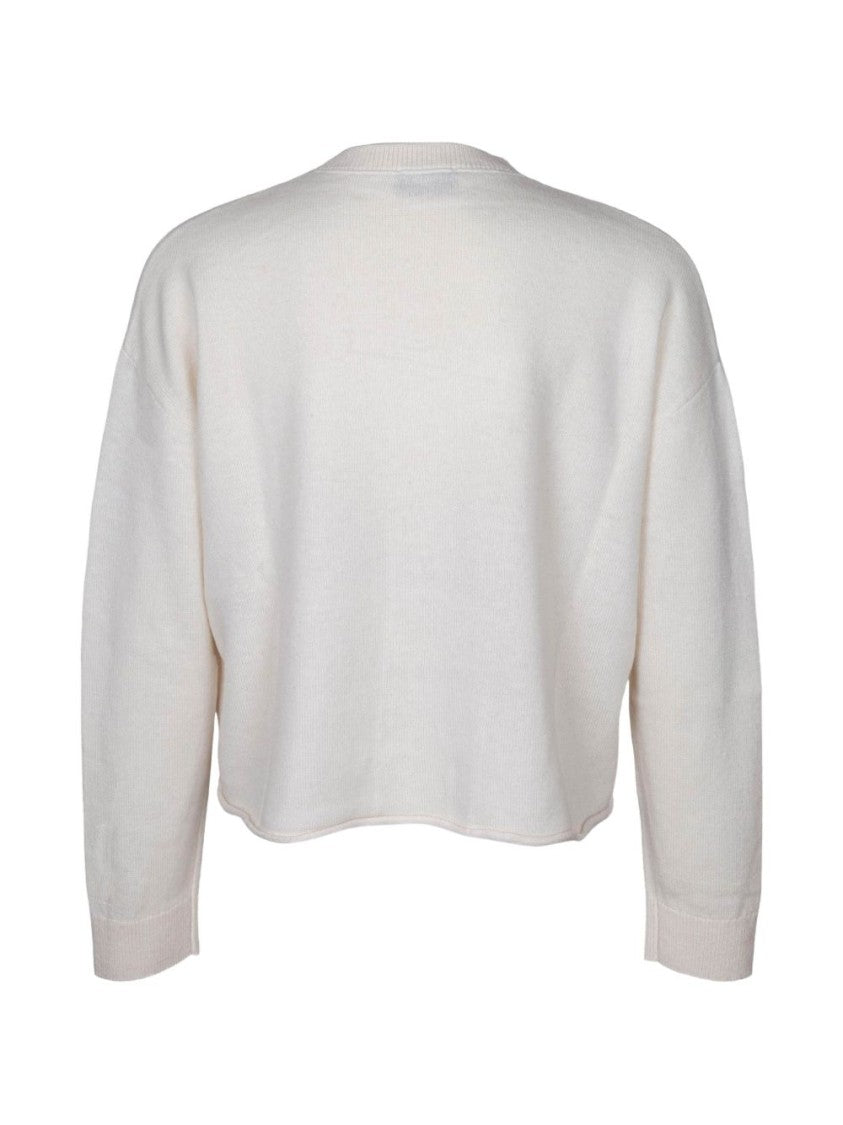 Autry Slightly Cropped Crew-Neck Sweater With V-Stitch Detail