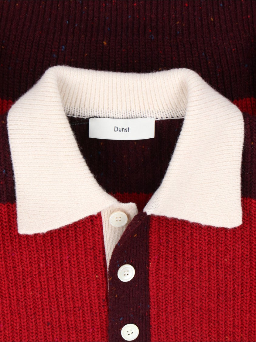 Dunst Ribbed Knit Sweater With Bold Stripes